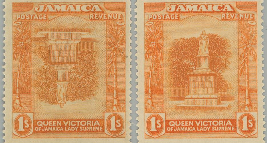 Scarce 1Sh of Jamaica Frame Inverted in Public Auction 78